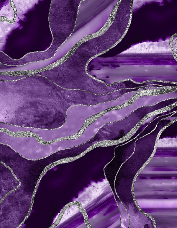 Purple Marble Agate Silver 1