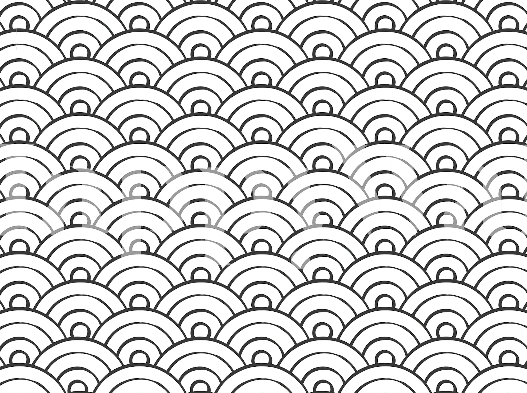 Ink Waves Art Deco wallpaper in a room