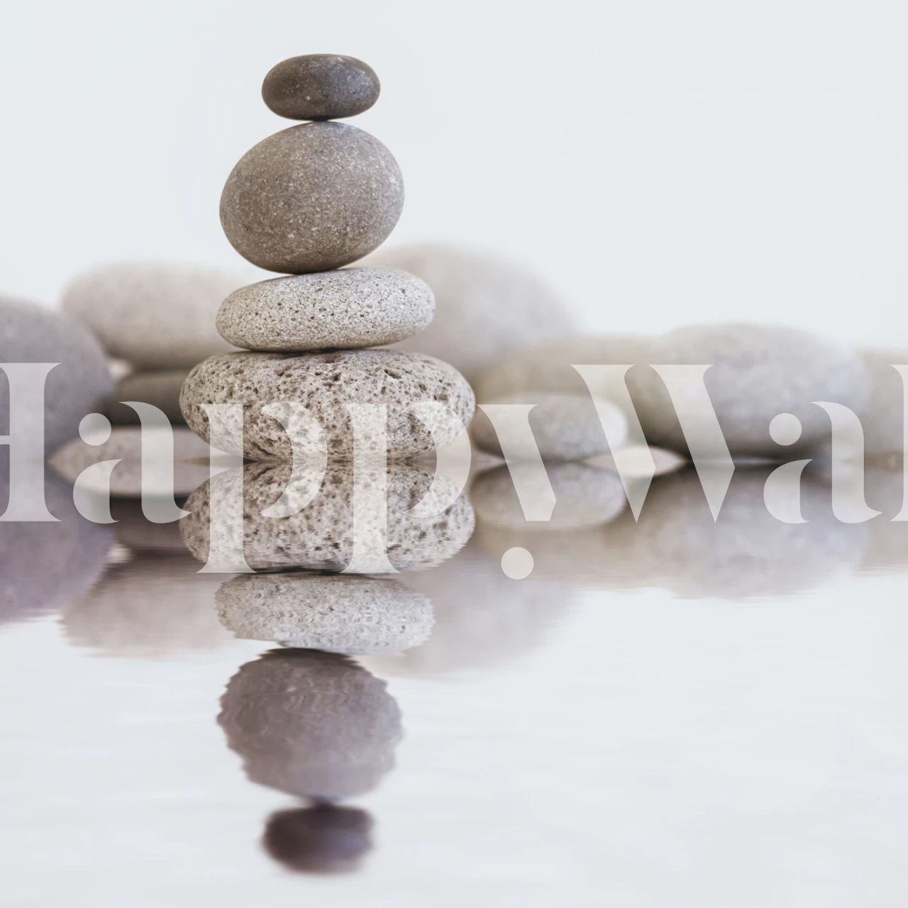 Stone cairn wallpaper in a room setting