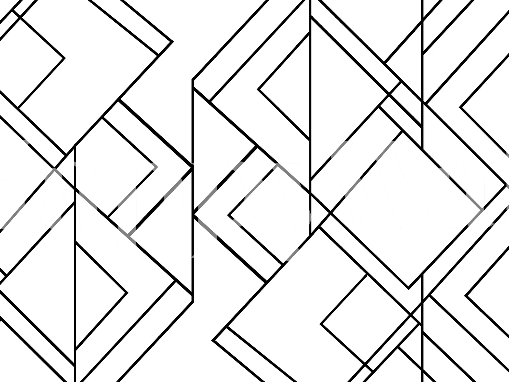 Art Deco Geo Glam 4 muurschildering met monochromatisch geometrisch ontwerp