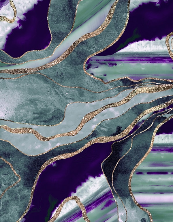 Teal Purple Marble Agate 1