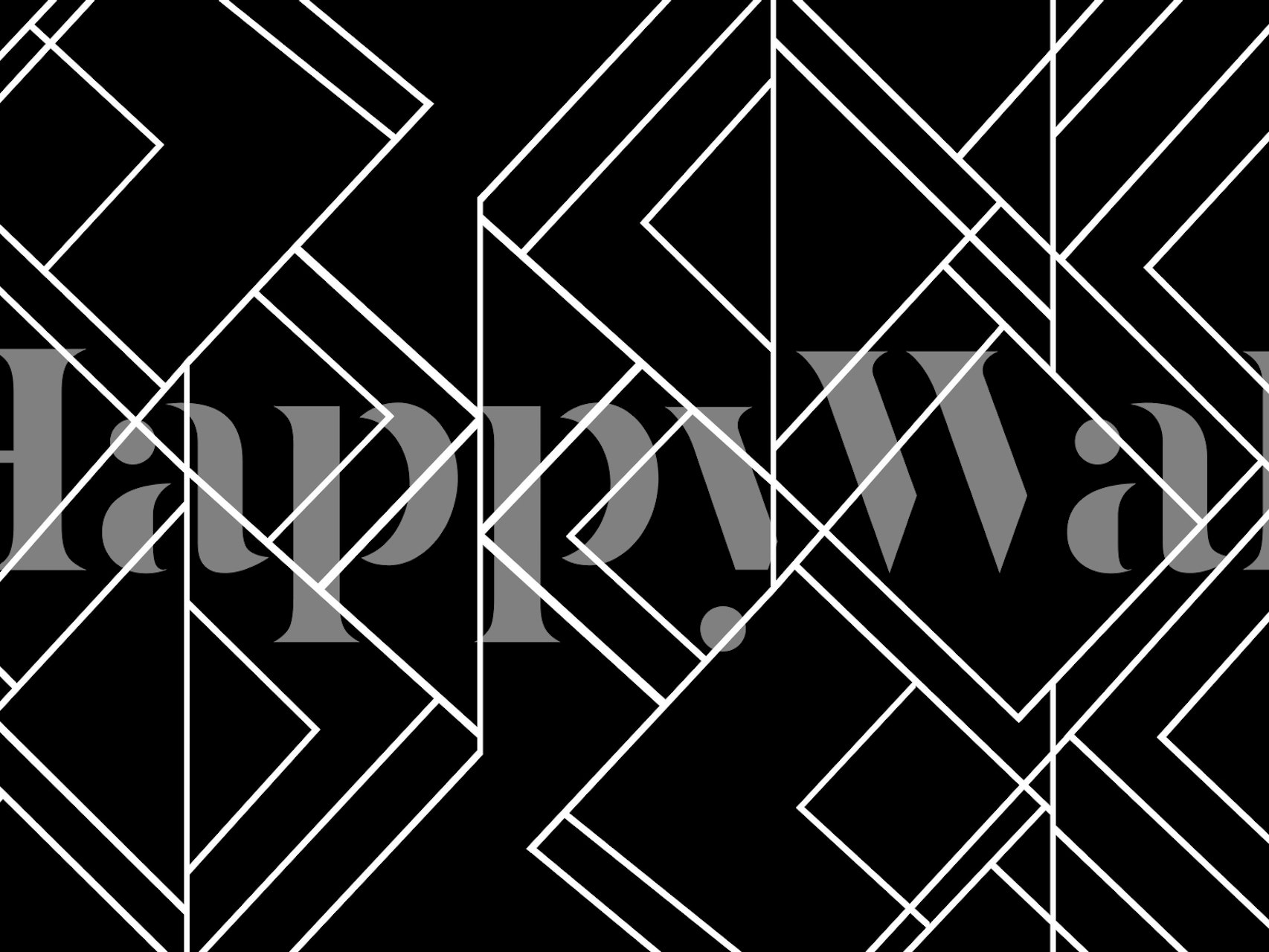Black and white geometric line pattern wallpaper