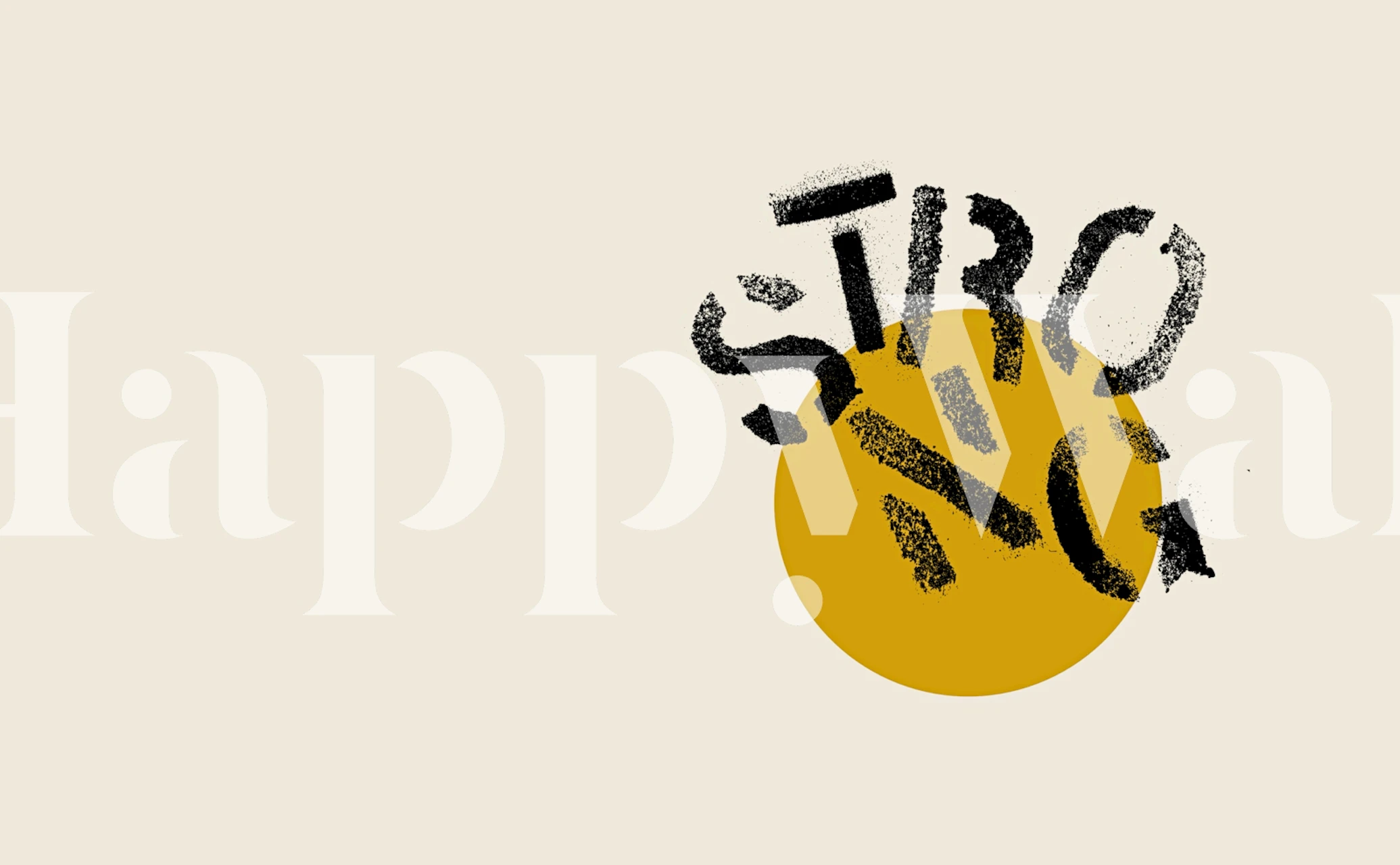 Bold black typography on yellow circle, minimalist wallpaper