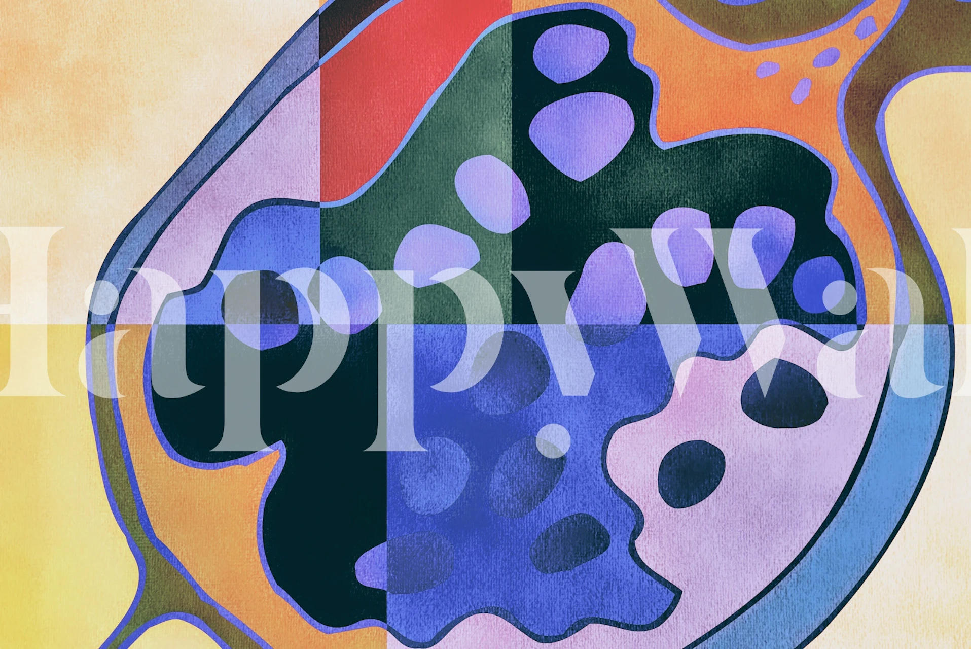 Bold Abstract Tropicals wallpaper displayed in a room