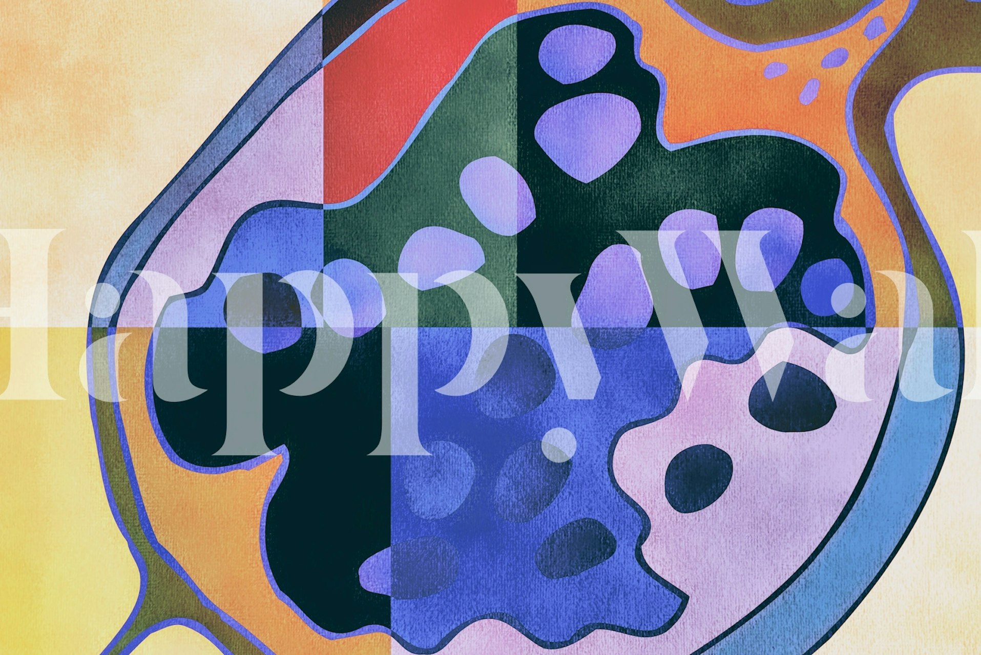 Tapeta Bold Abstract Tropicals wyeksponowana w pokoju