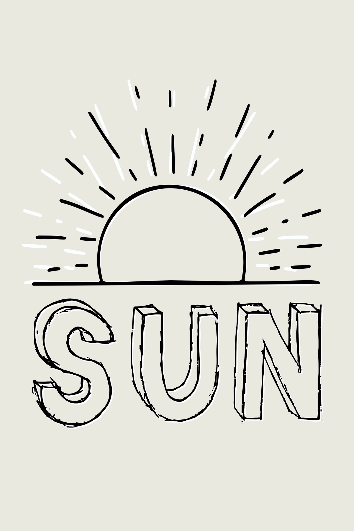 Inky Sun Minimalist Wallpaper | Happywall