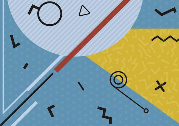 Teal Vintage Abstract Geometry