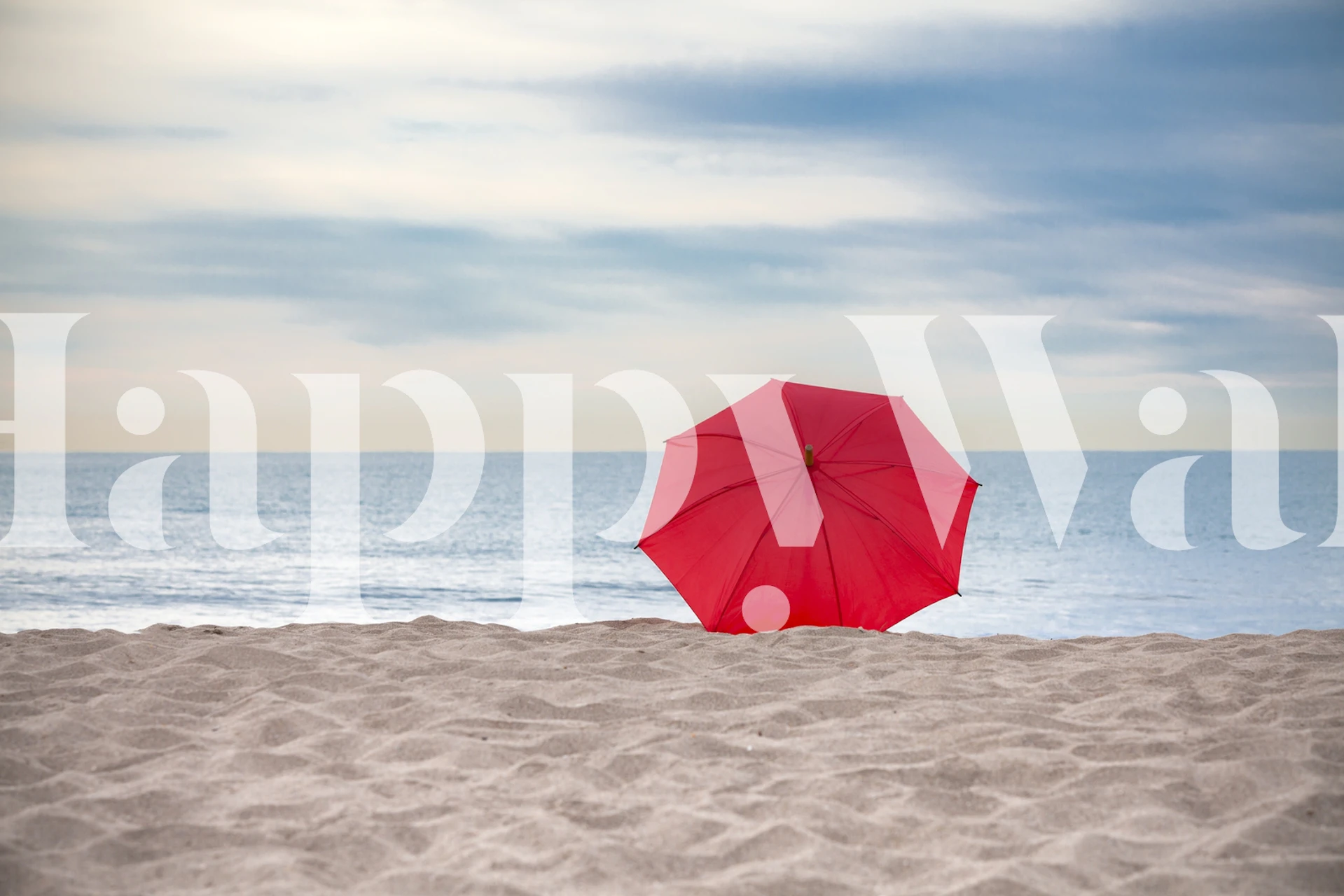 Red umbrella na praia