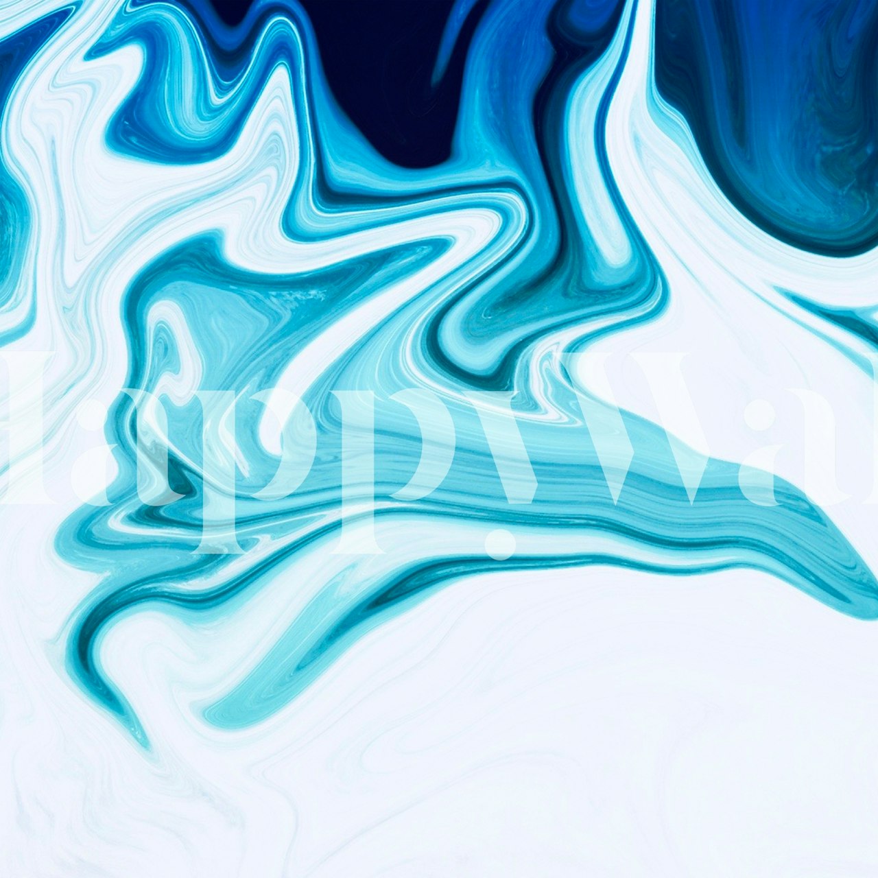 Liquid Blue Marble wallpaper displayed in a room