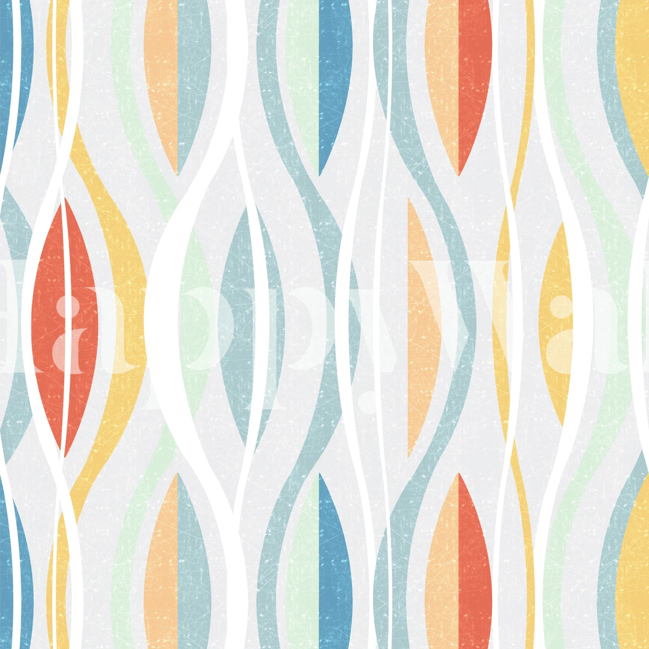 Colorful wavy pattern in pastel shades wallpaper