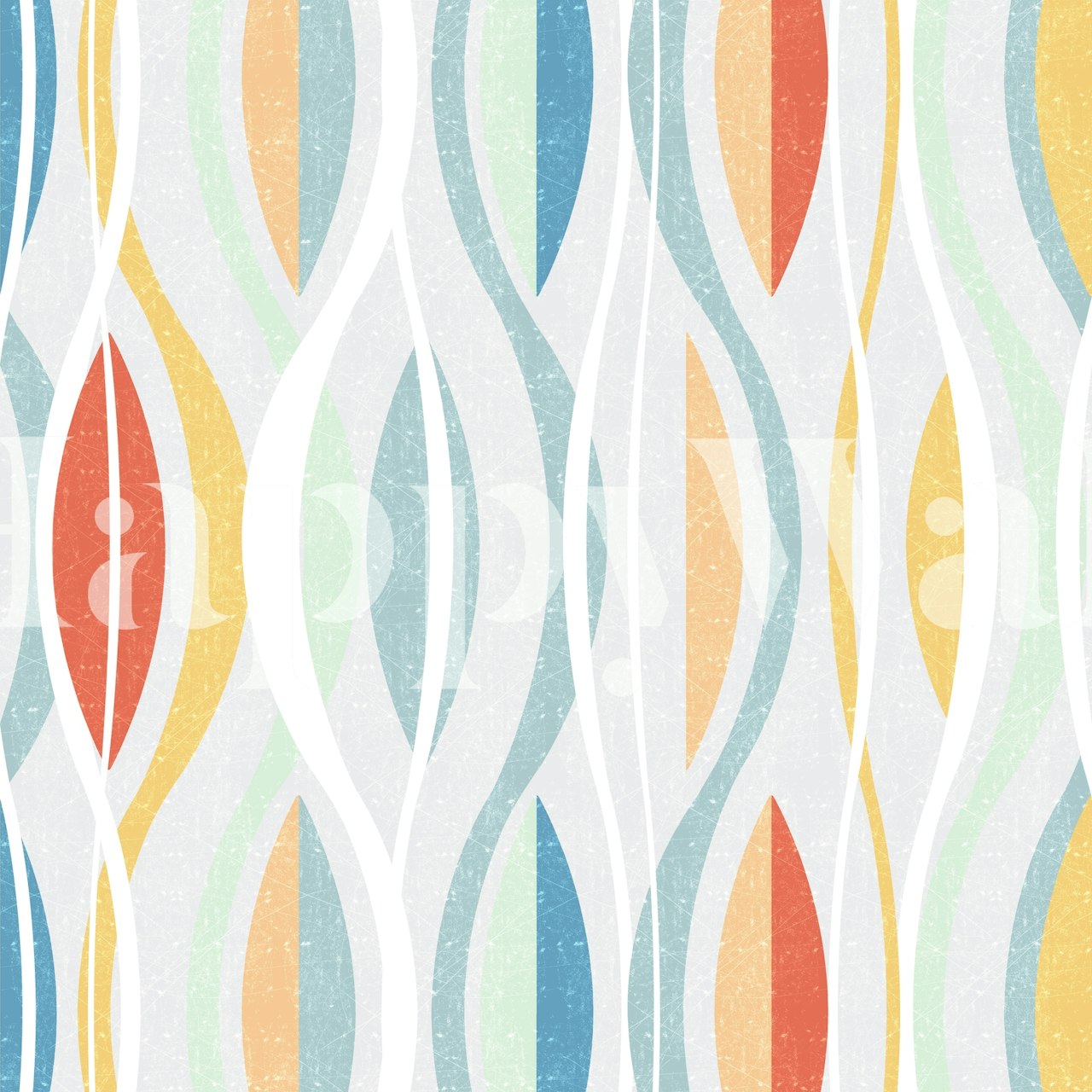 Colorful wavy pattern in pastel shades wallpaper
