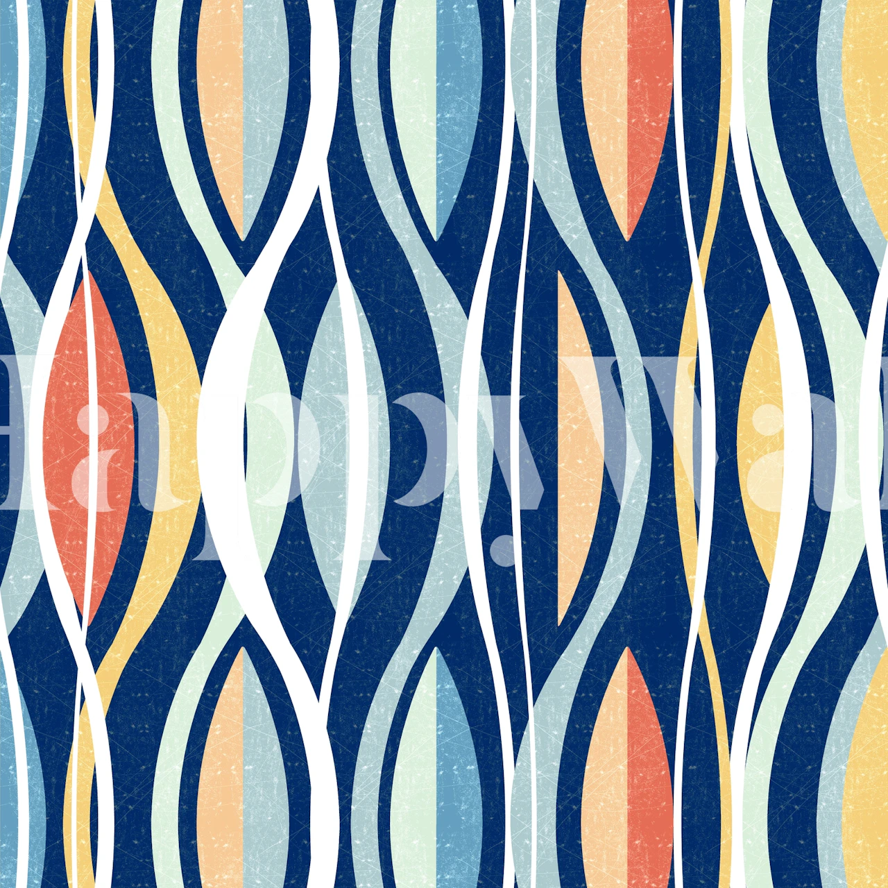 Malibu Air blå tapetdesign i ett rum