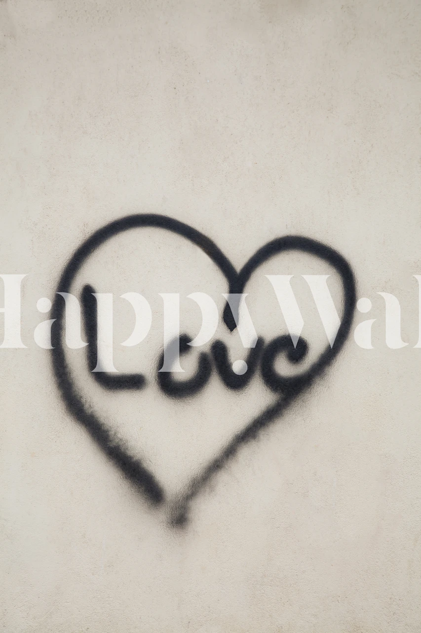 Carta da parati design Heart in una stanza