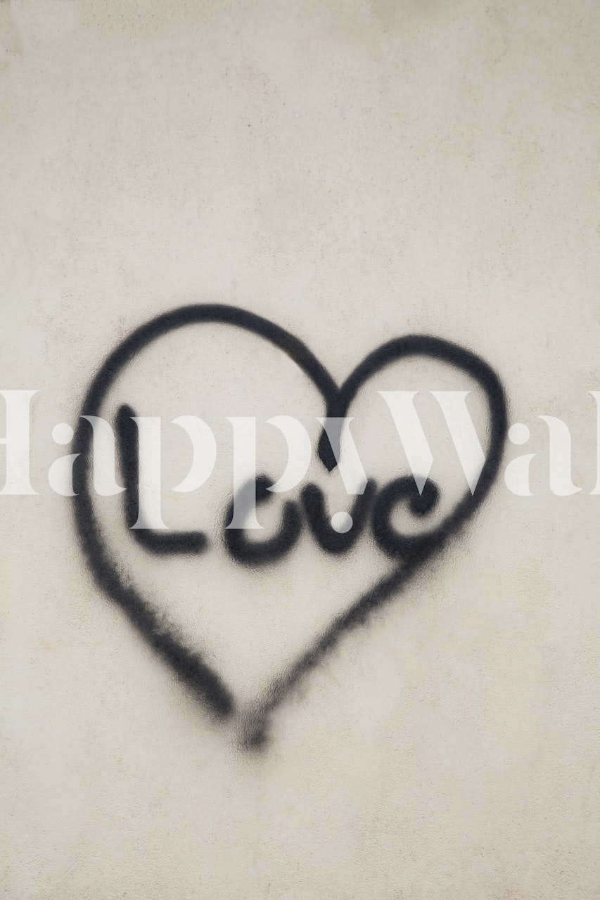 Heart design wallpaper in a room