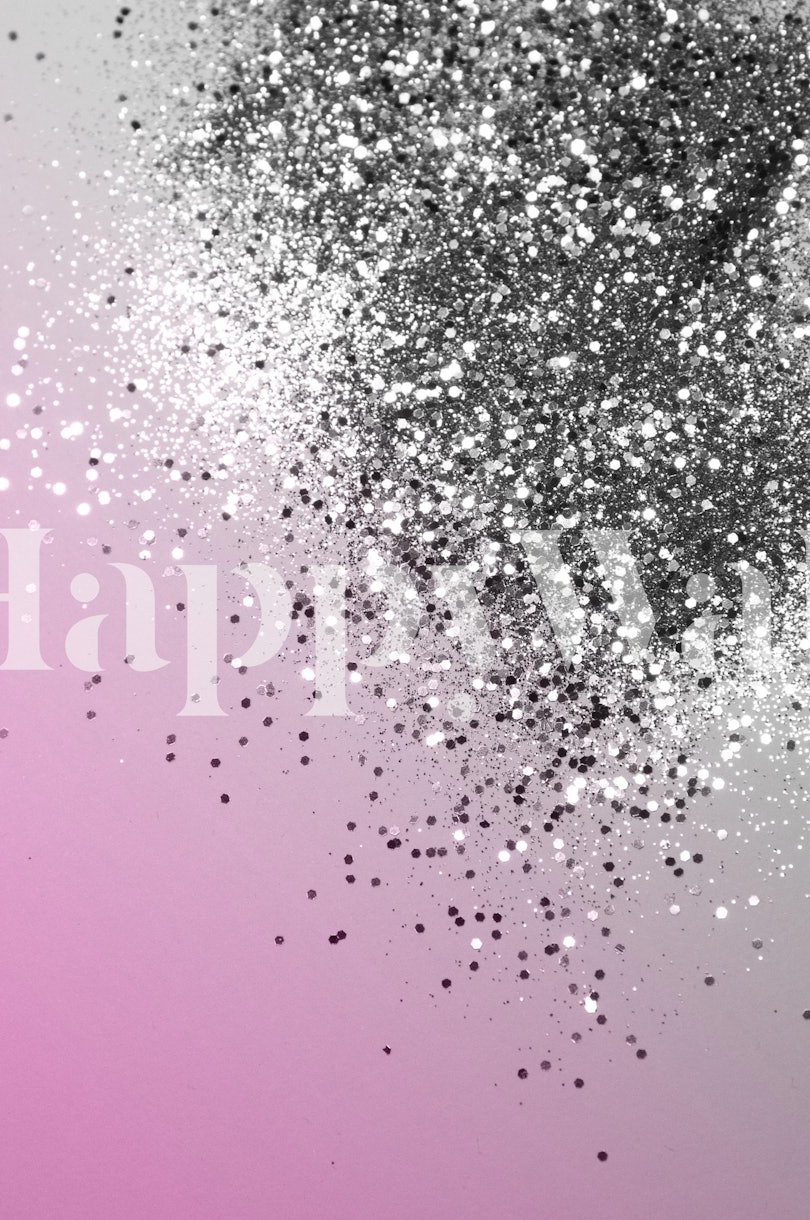 Silver Pink Glitter Dream 1 Wallpaper Happywall