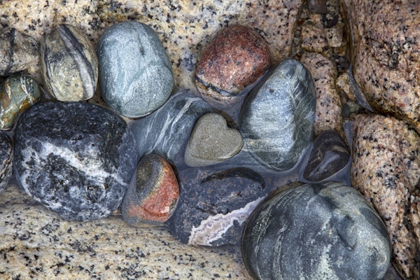 Stone Heart And Rocks