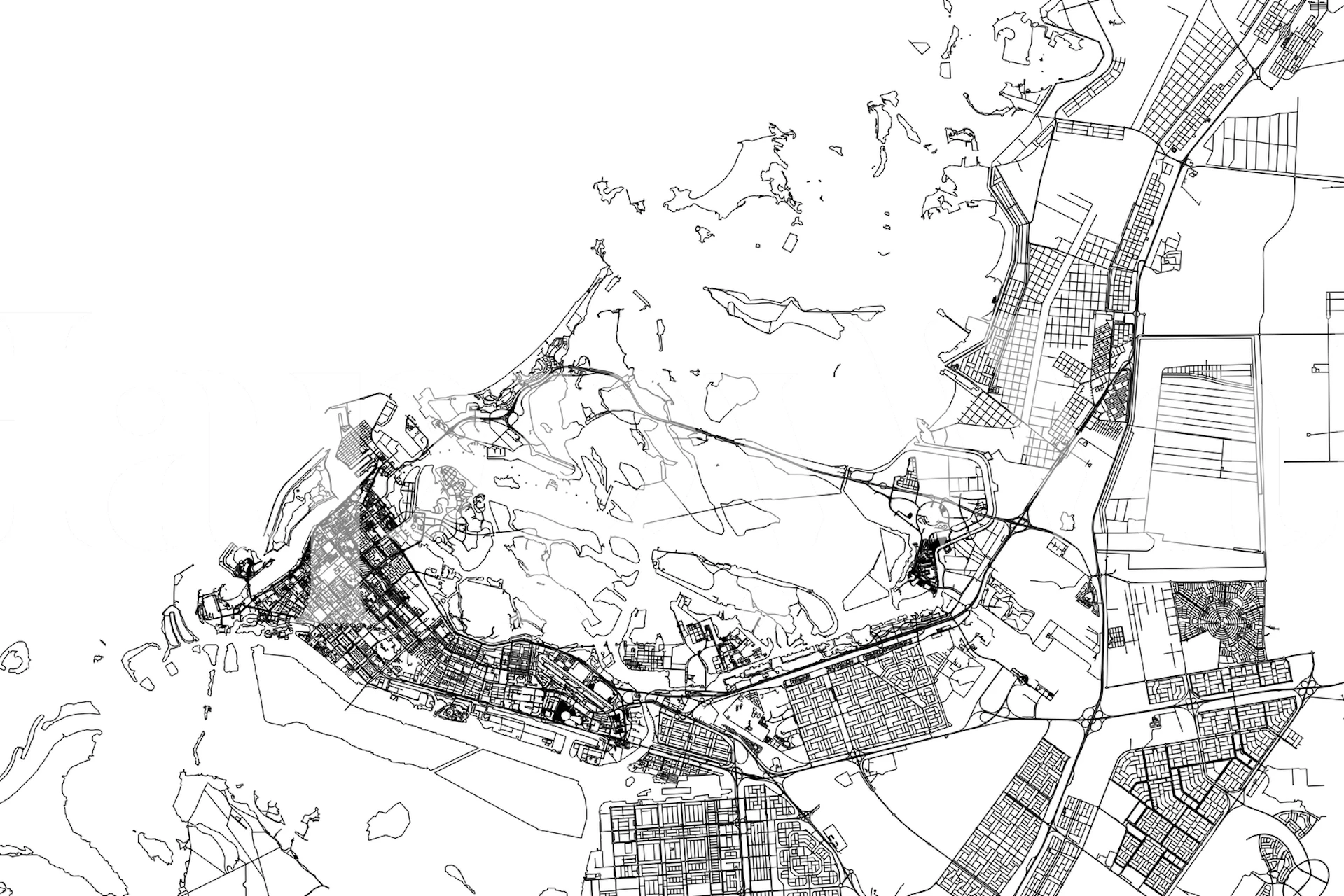 Exquisite Design of Abu Dhabi Map Wallpaper Mural