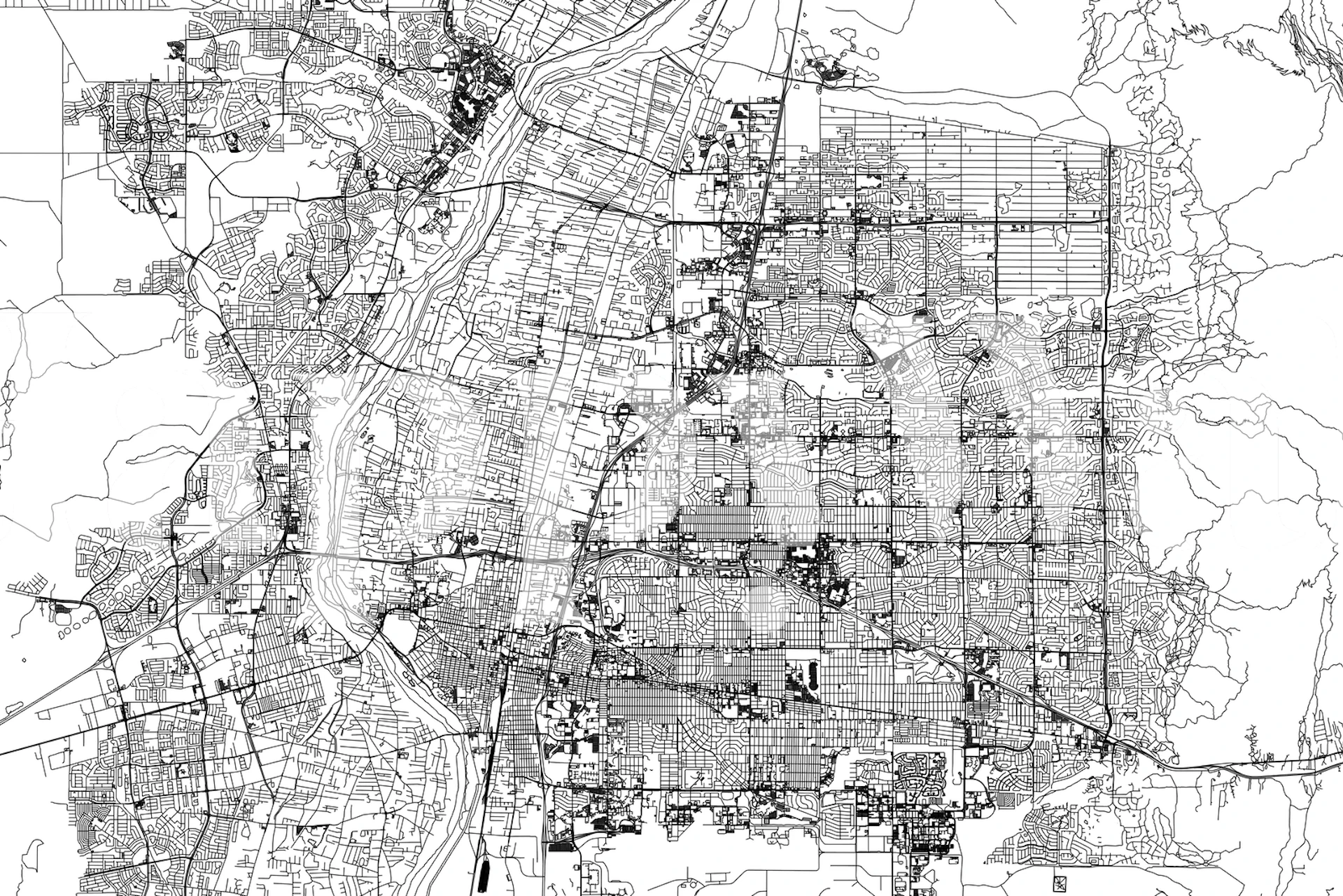 Albuquerque Map behang in een moderne kamer