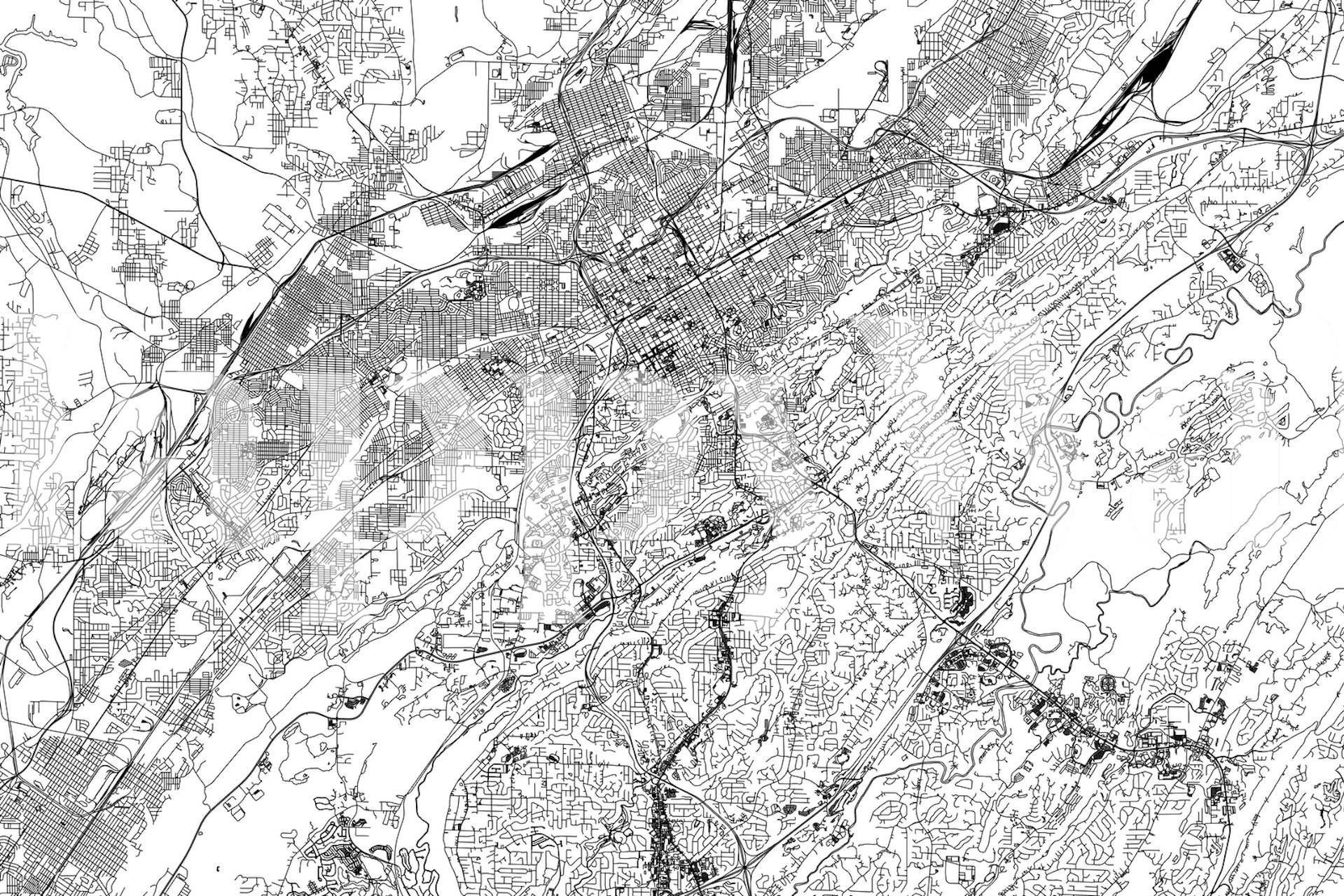 Mural de papel de parede histórico Birmingham Map - Uma decoração ecológica para casa e escritório