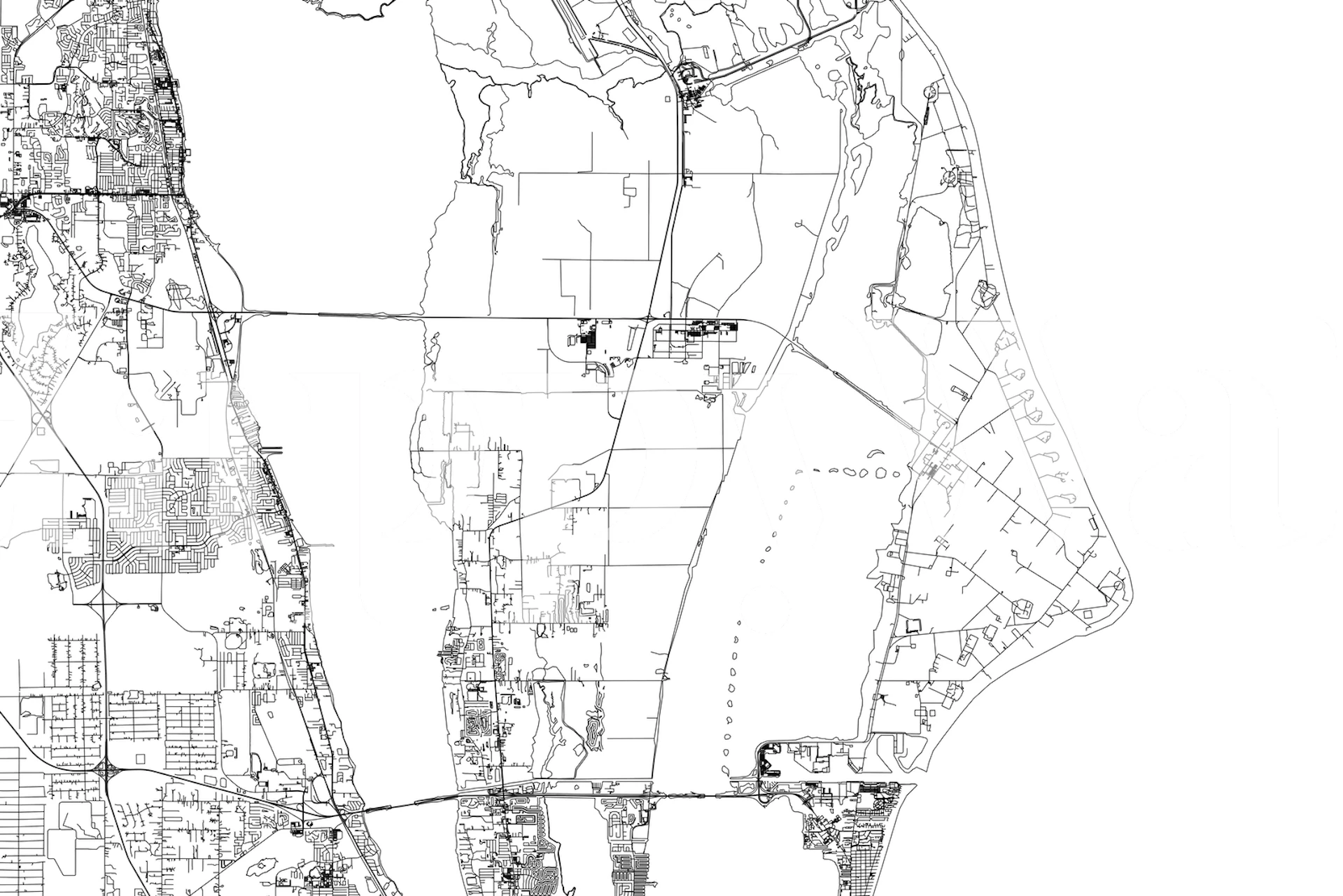 Black and white map of Cape Canaveral wallpaper