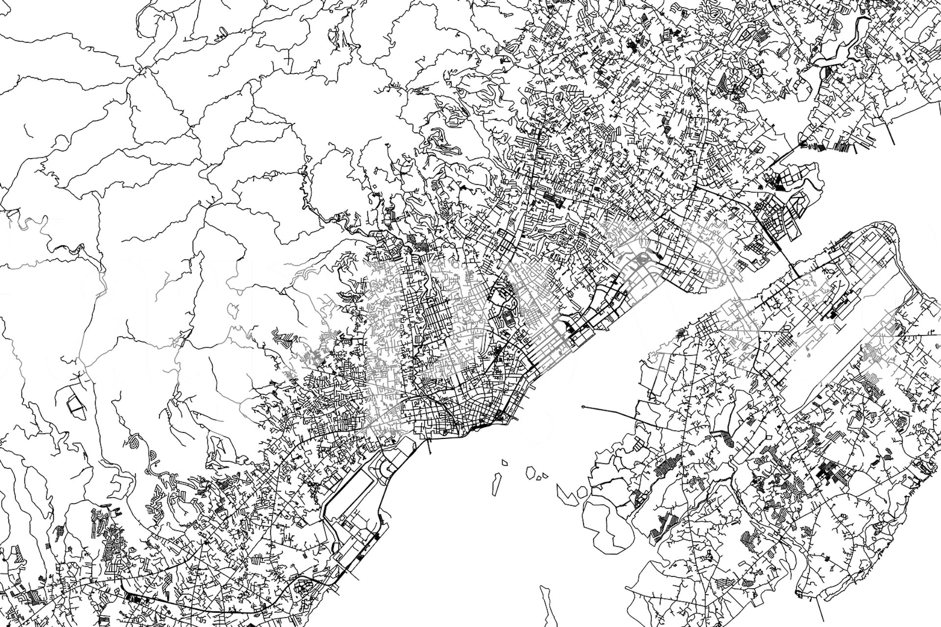 Ταπετσαρία Cebu Map που εμφανίζεται σε ένα δωμάτιο