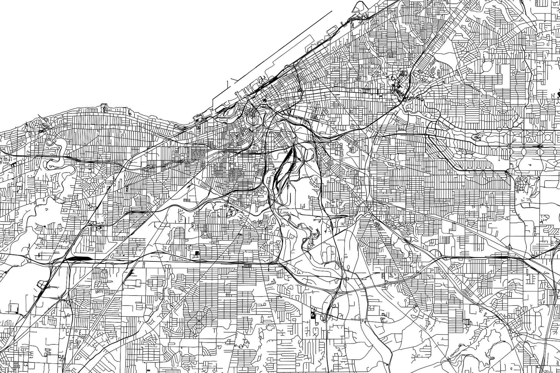 Cleveland Map wallpaper Happywall