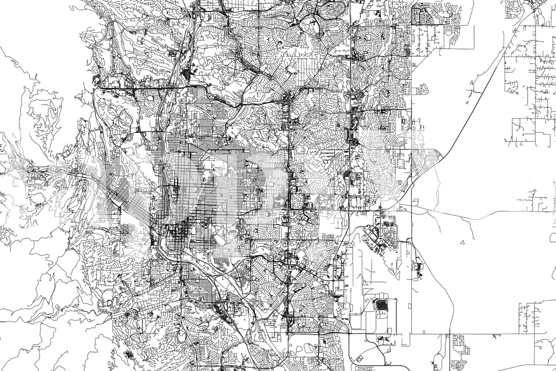 Black and white map design featuring Colorado Springs. Wallpaper