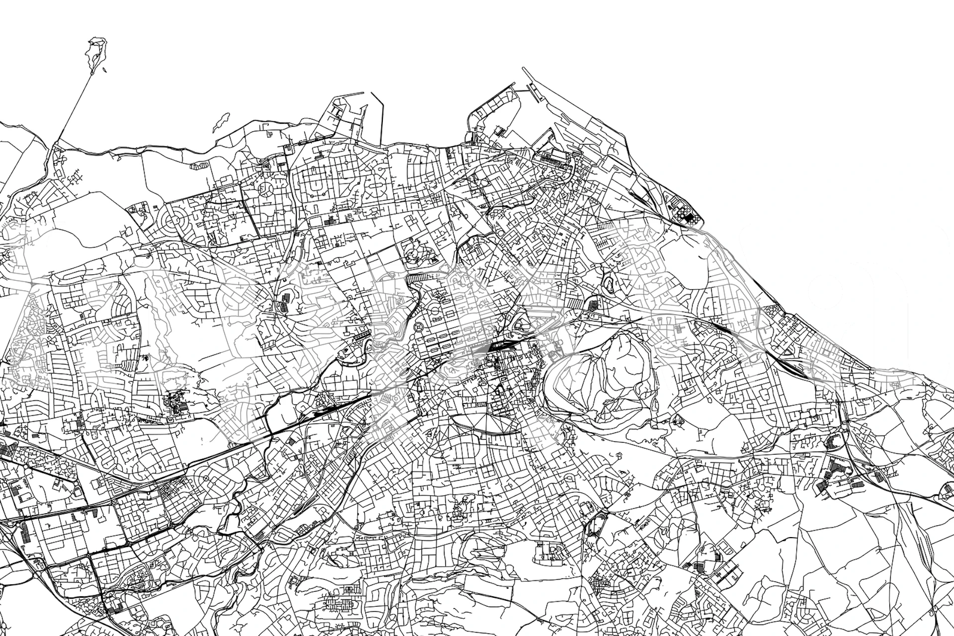 Detailed representation of Edinburgh on vintage-style map wallpaper