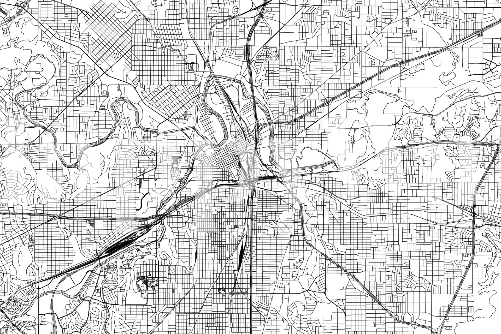 Detailed Fort Worth Texas Map Wallpaper