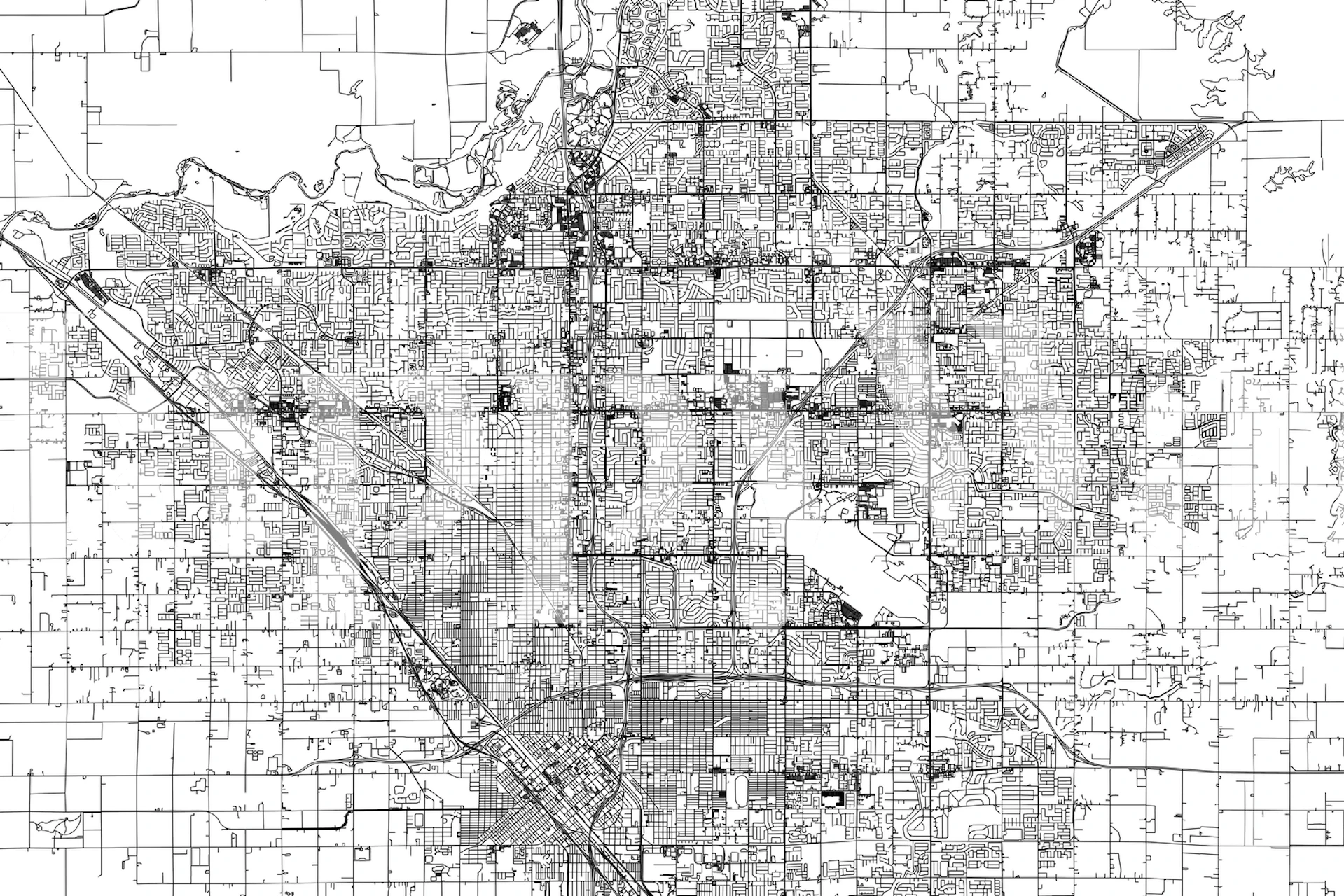 Fresno map design in black and white wallpaper
