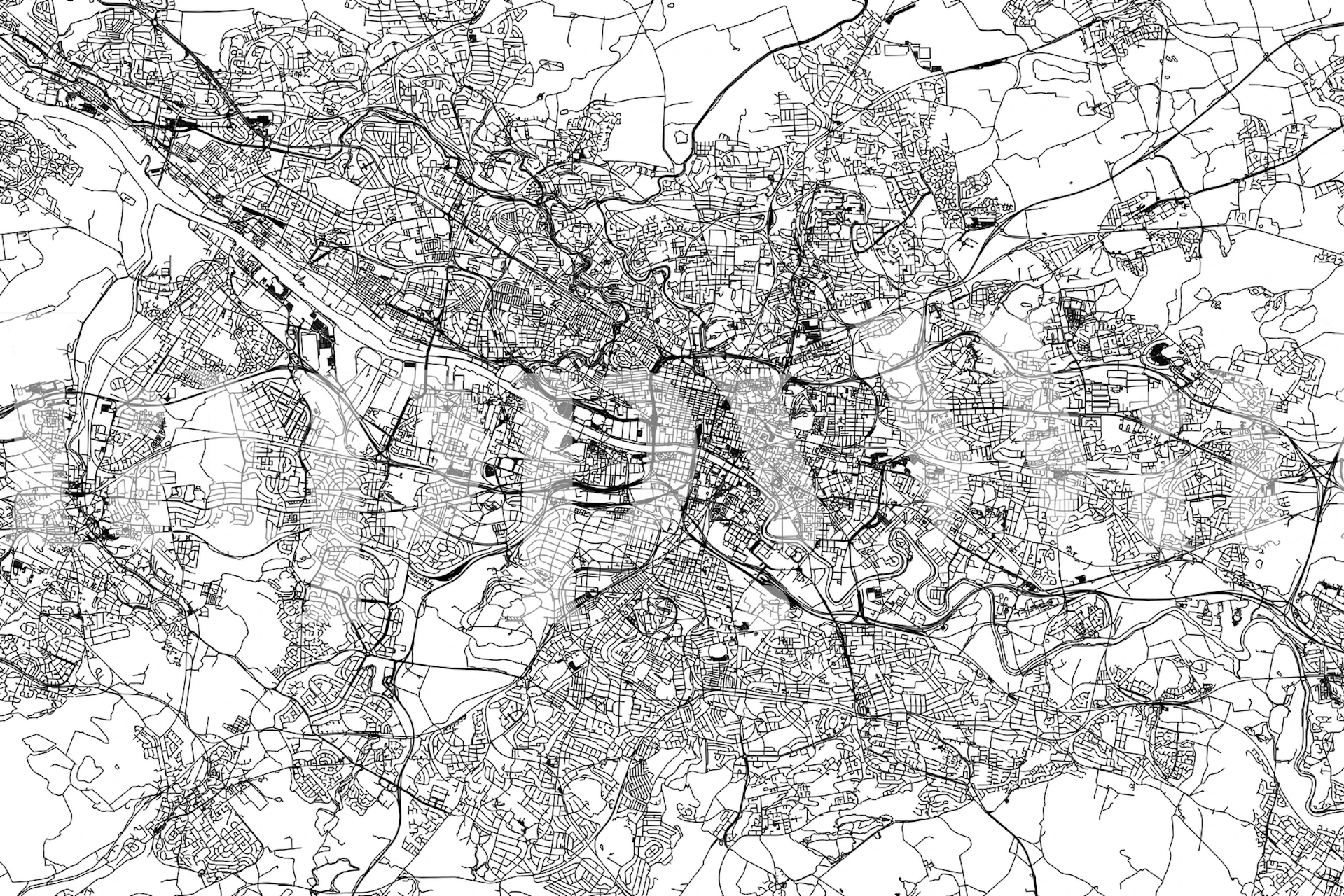 Black and white city map design wallpaper