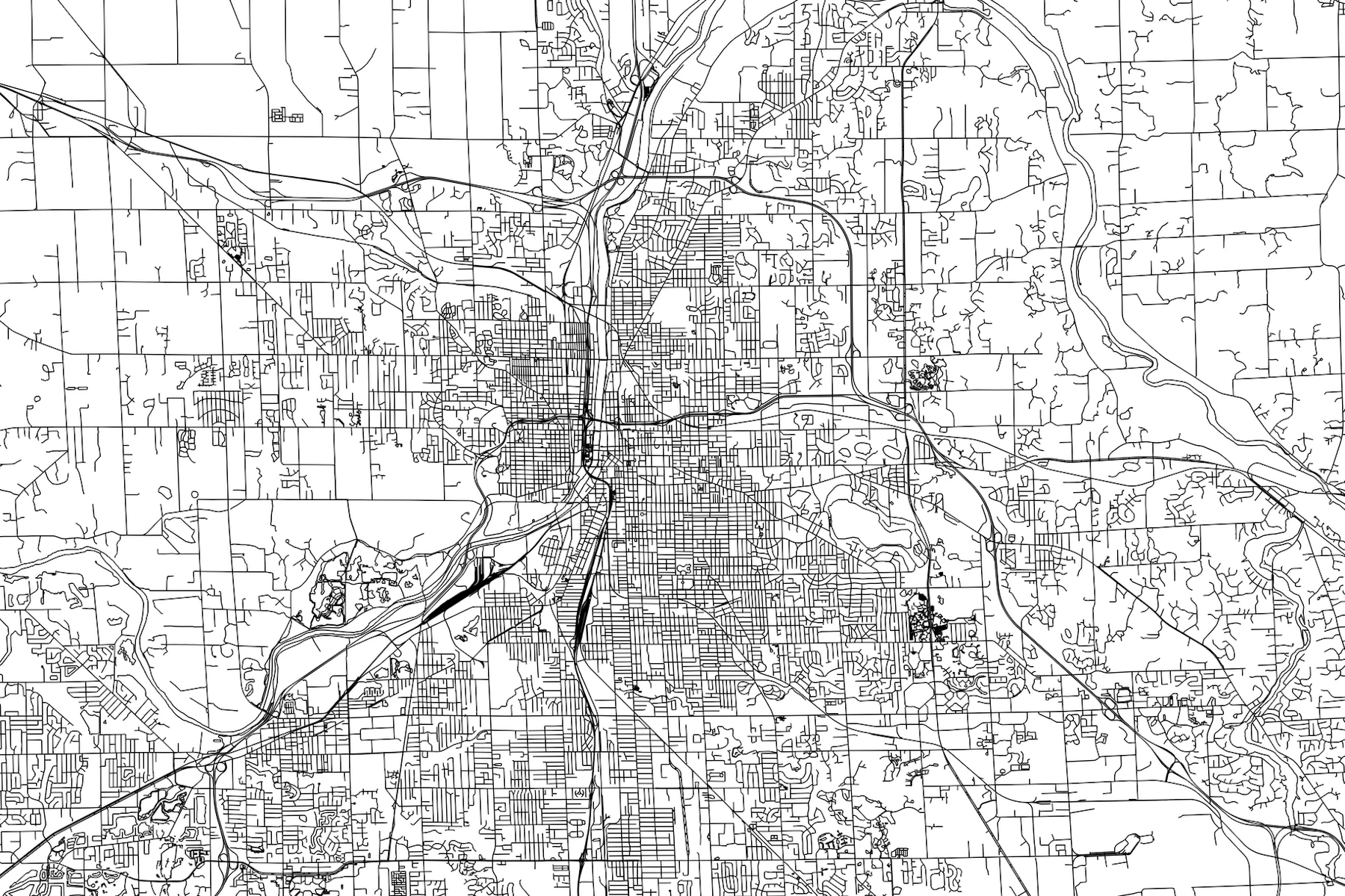 Grand Rapids Map wallpaper - Happywall