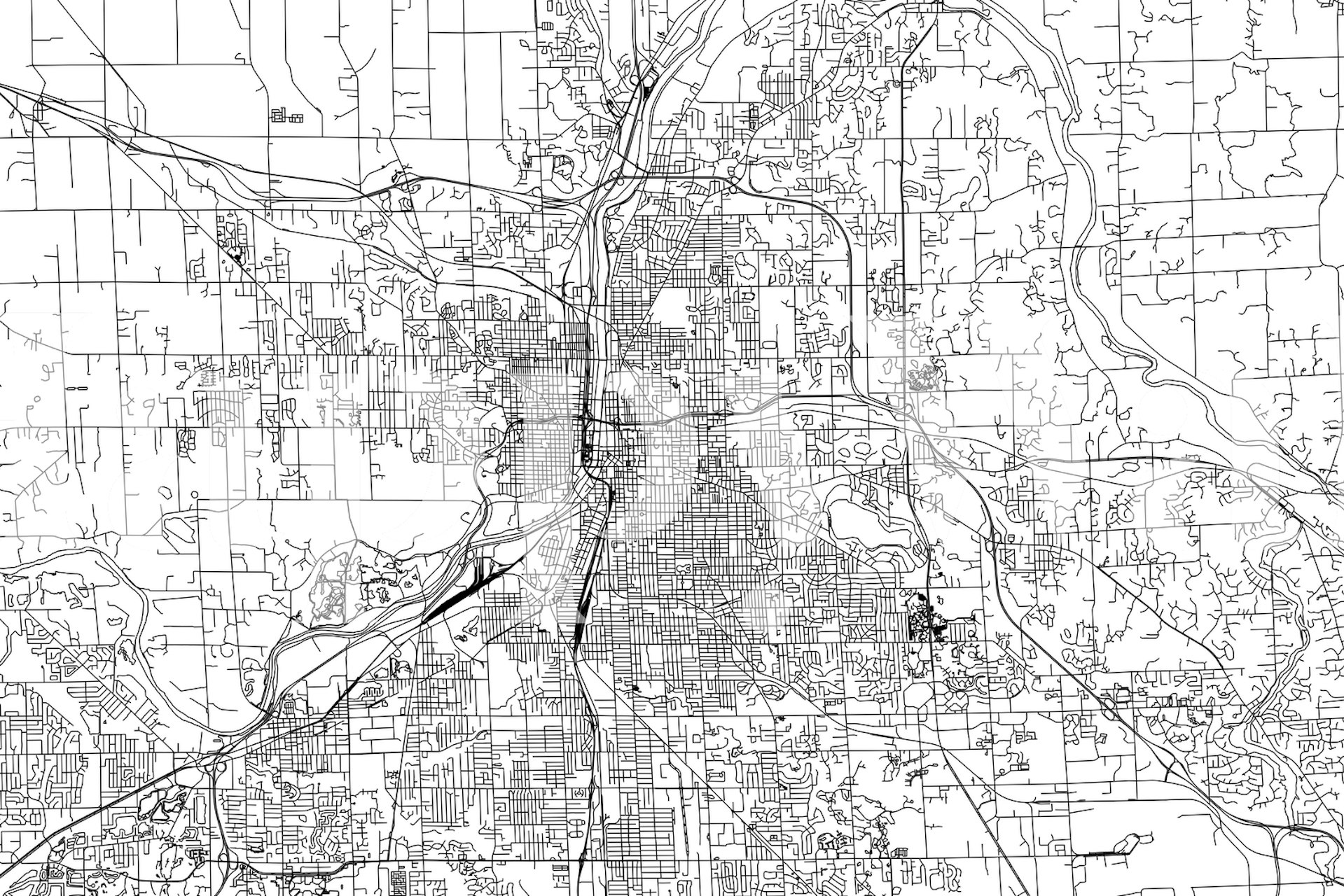 Trwały i designowo wyjątkowy mural na ścianę Grand Rapids Map