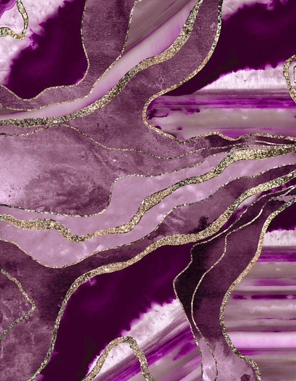 Mauve Pink Marble Agate Gold 1