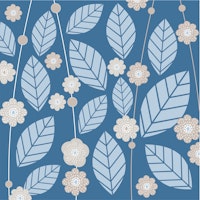 Blue Pastel Leaves Pattern ταπετσαρία