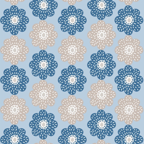 Sky Blue Daisy Pattern