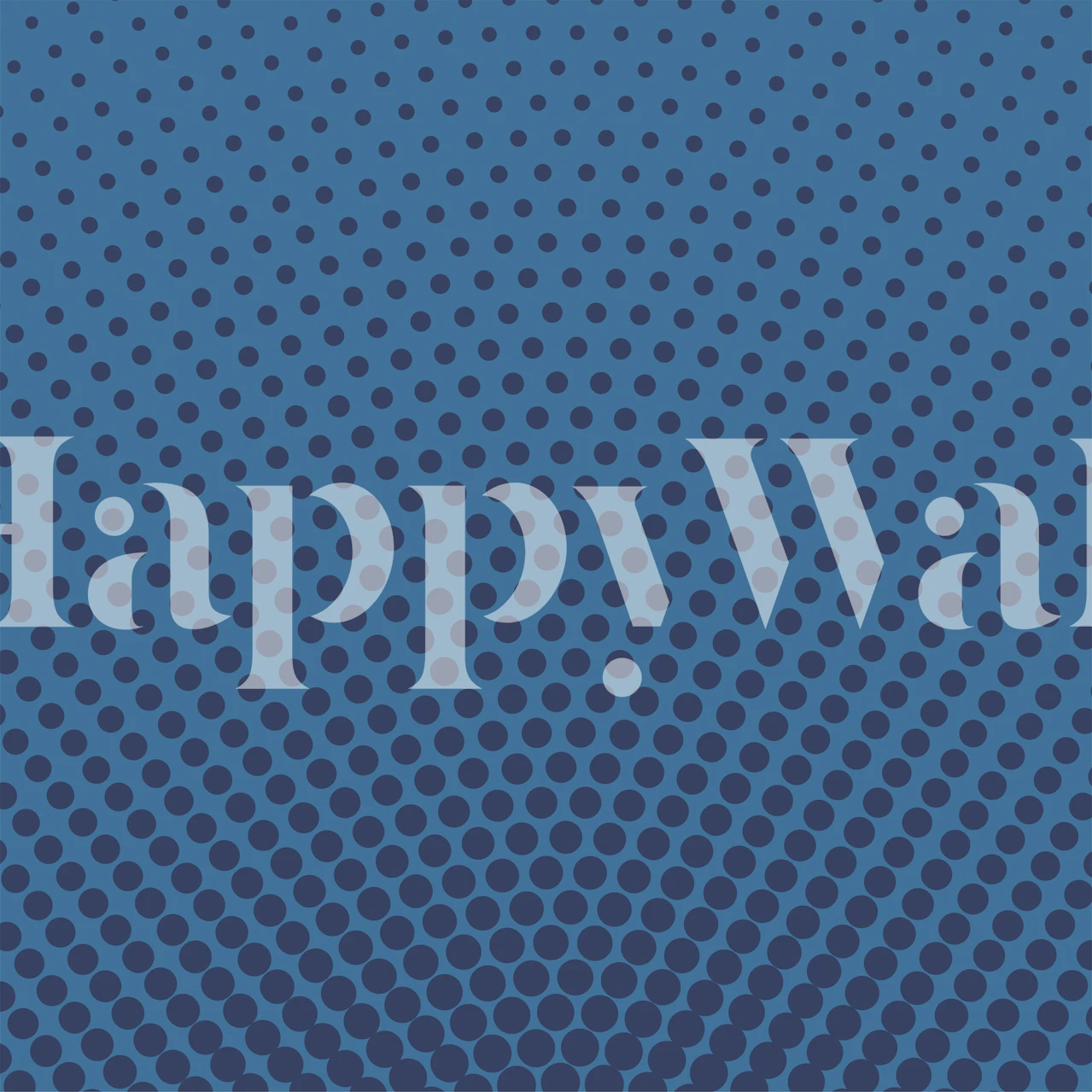 Indigo blue dots forming a gradient illusion on a wall mural