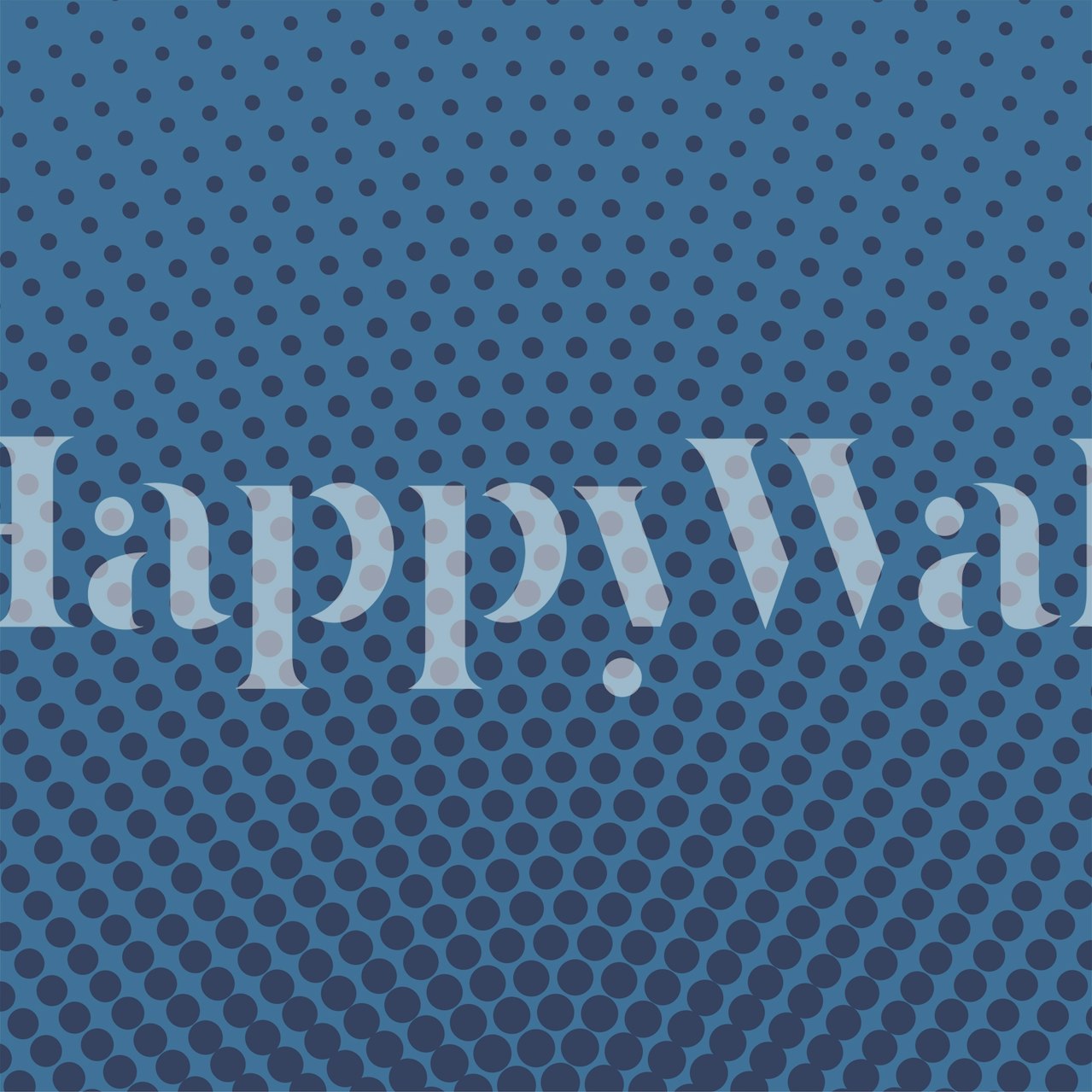 Indigo blue dots forming a gradient illusion on a wall mural