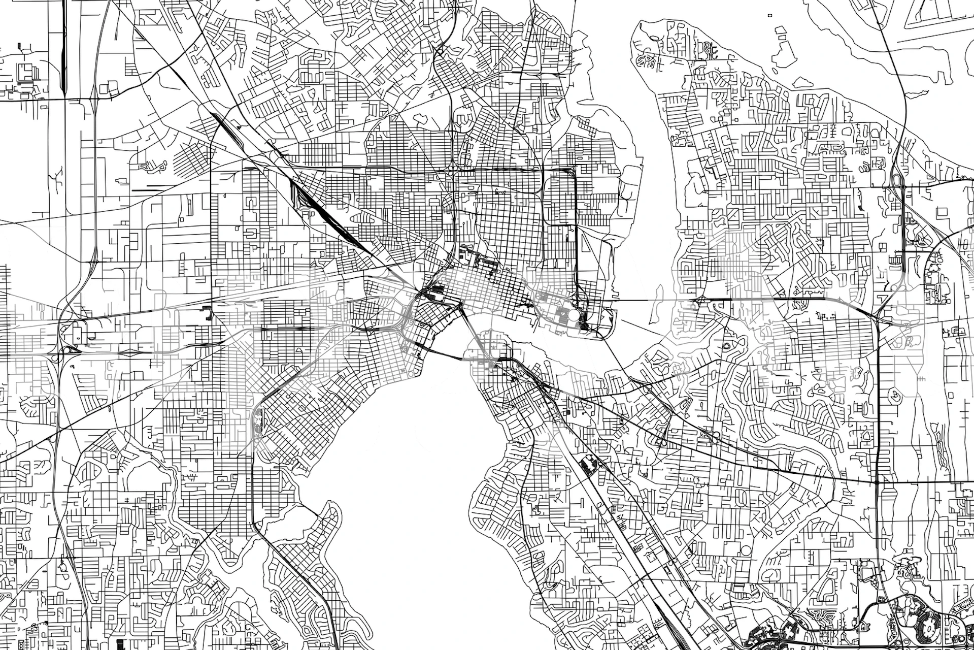 Jacksonville Map wallpaper in a modern room