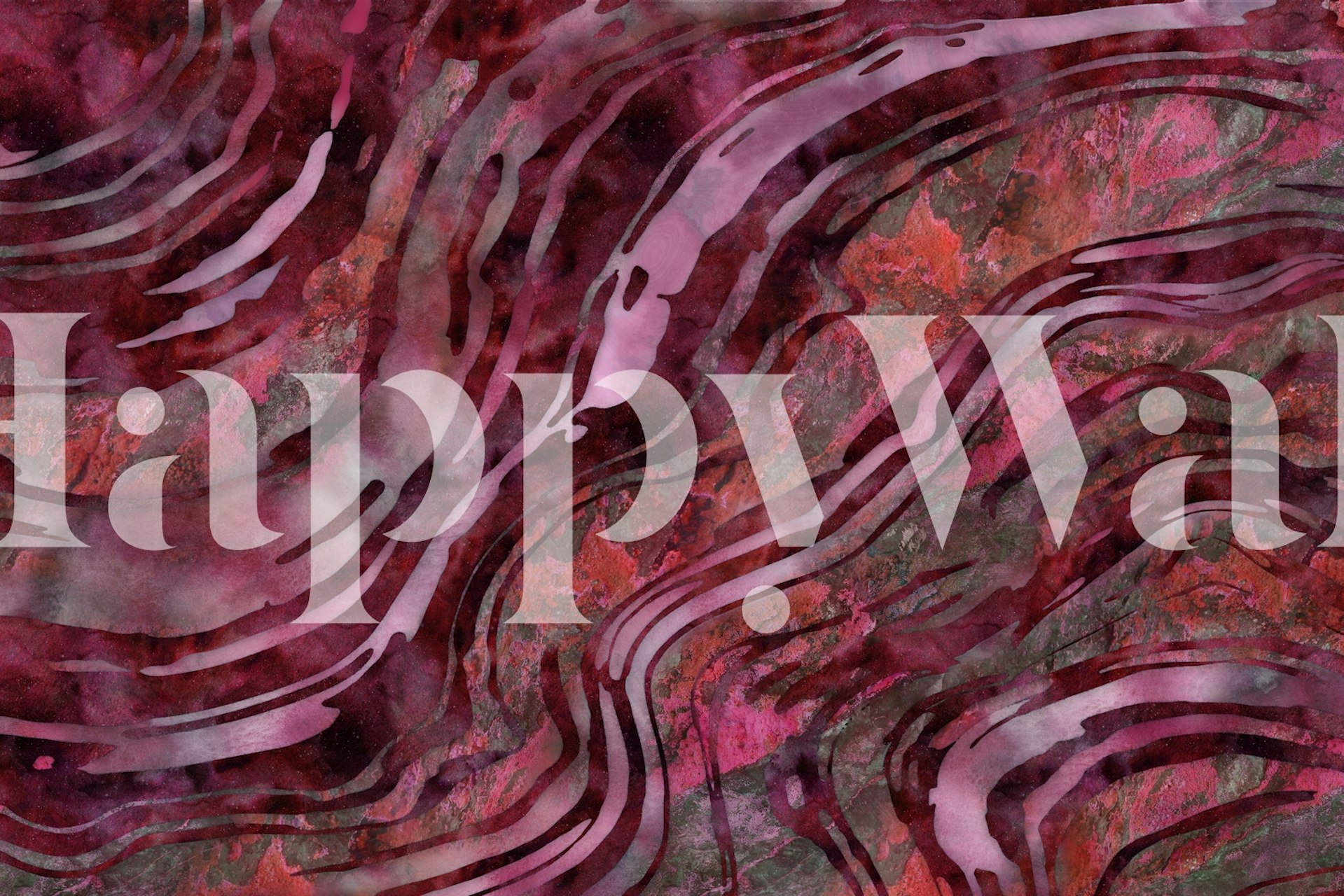 Abstract burgundy red marble pattern wall mural