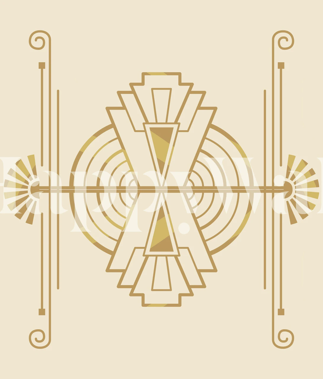 Art Deco Vintage Geometric wallpaper in a room