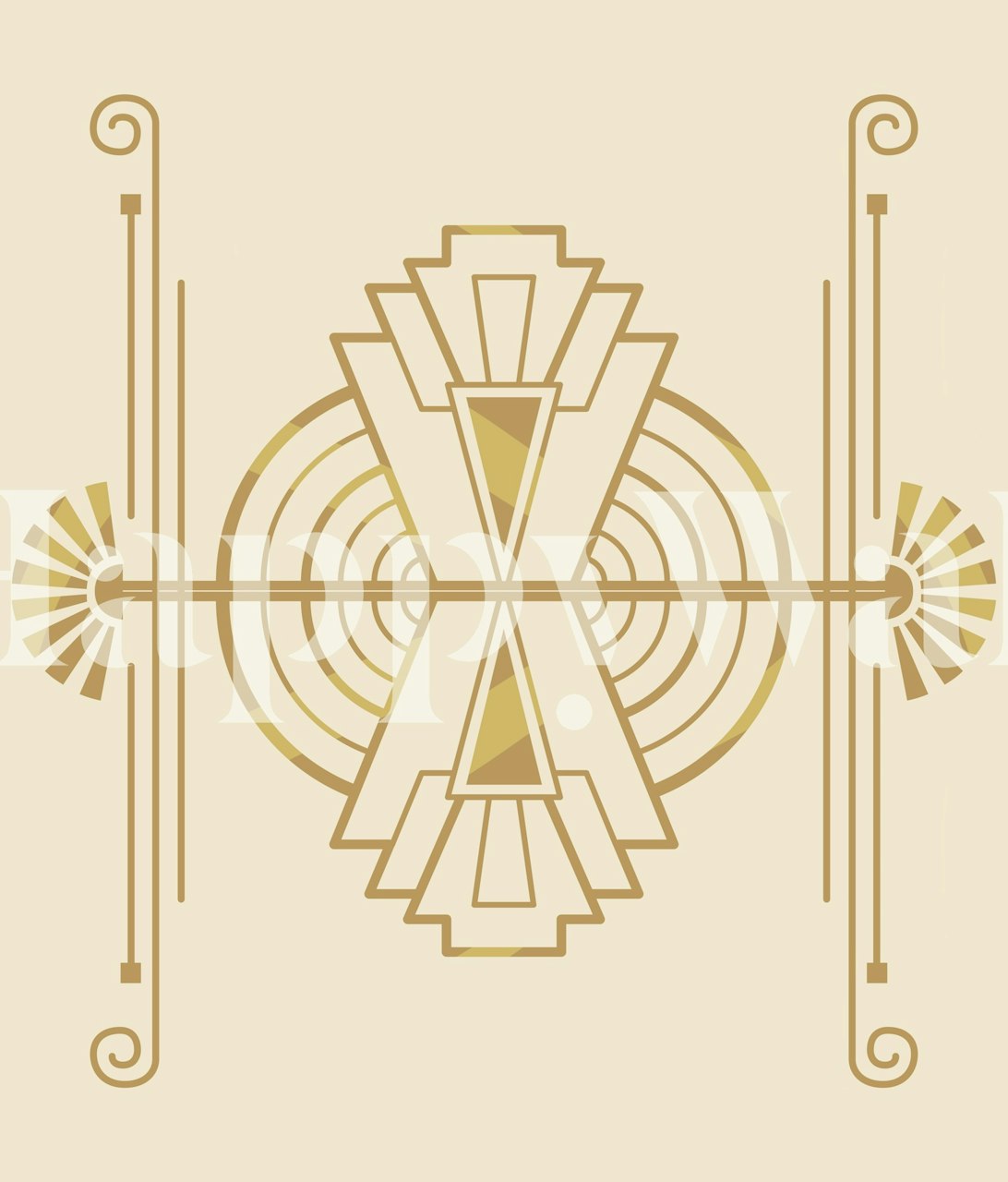 Art Deco Vintage Geometric wallpaper in a room