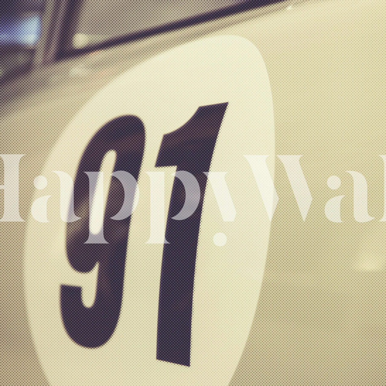 Vintage racing car design in beige and black wallpaper