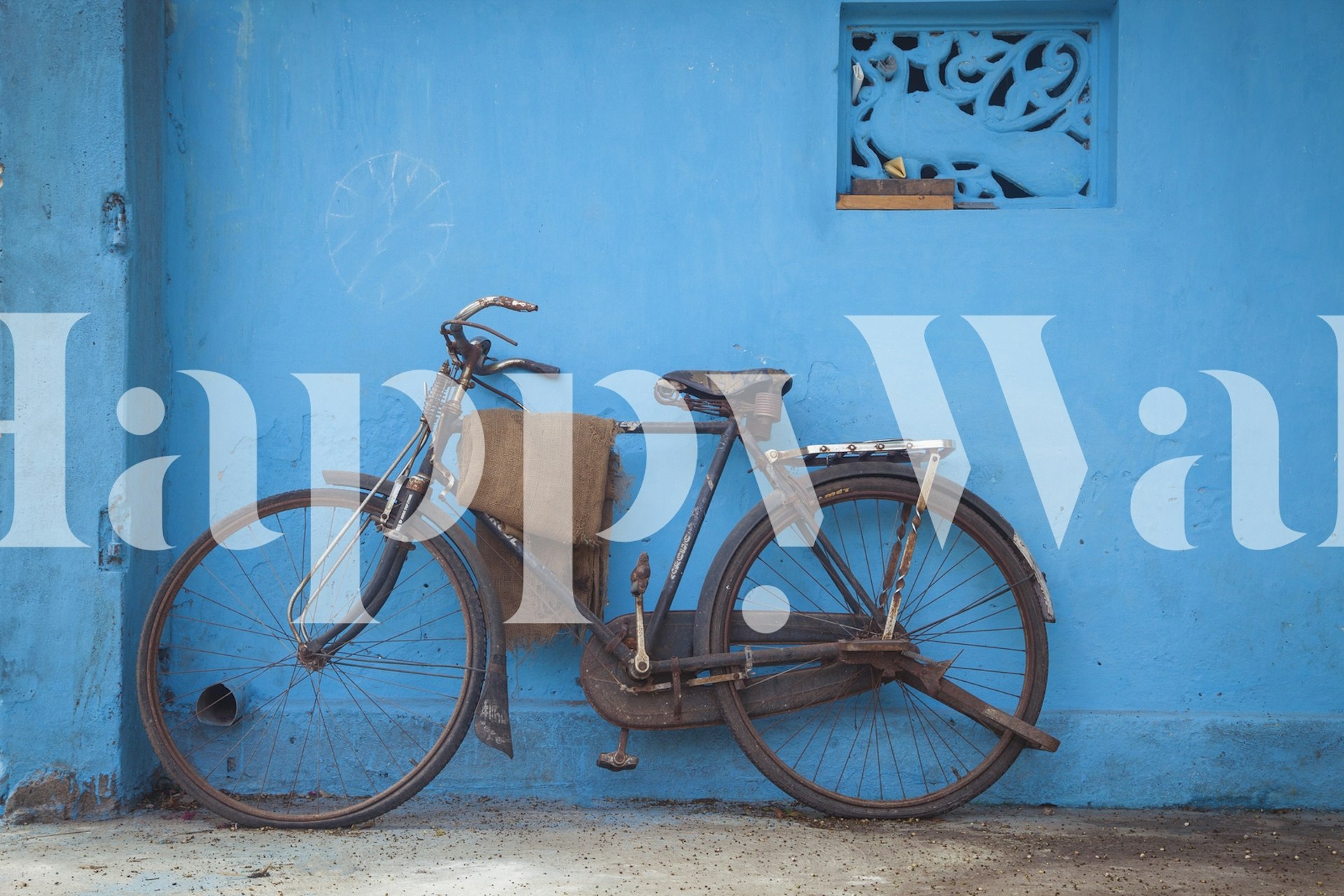 Tapeta Indian Bicycle na modré zdi