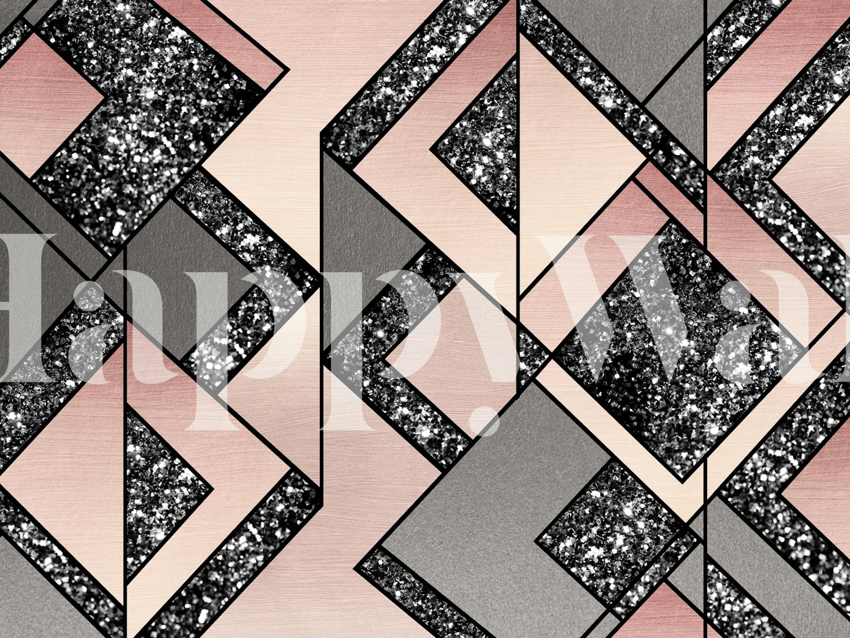 Art Deco Geo Glitter Glam 2 wallpaper in a room