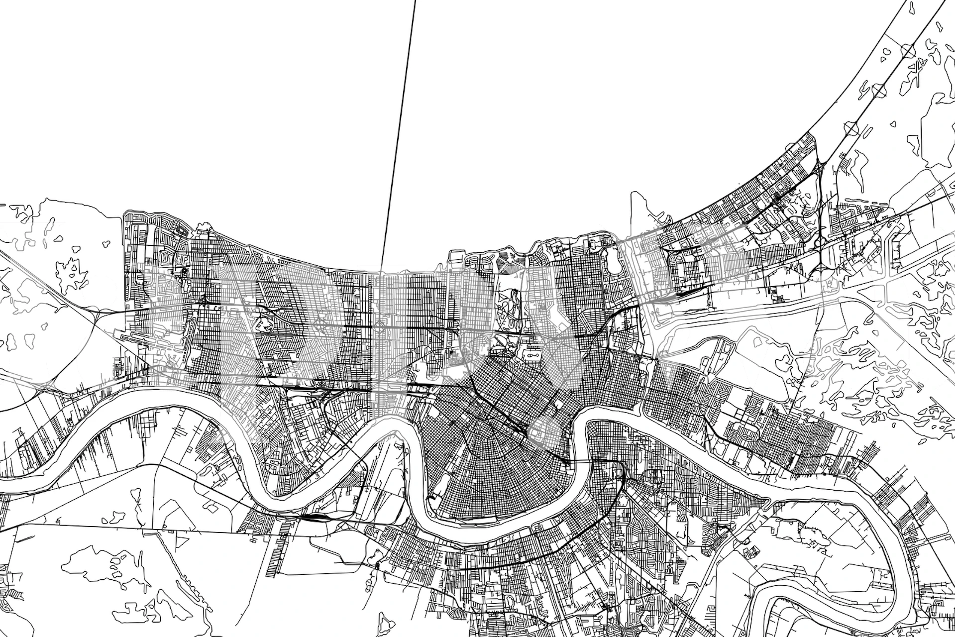 Papier peint historique détaillé de New Orleans Map