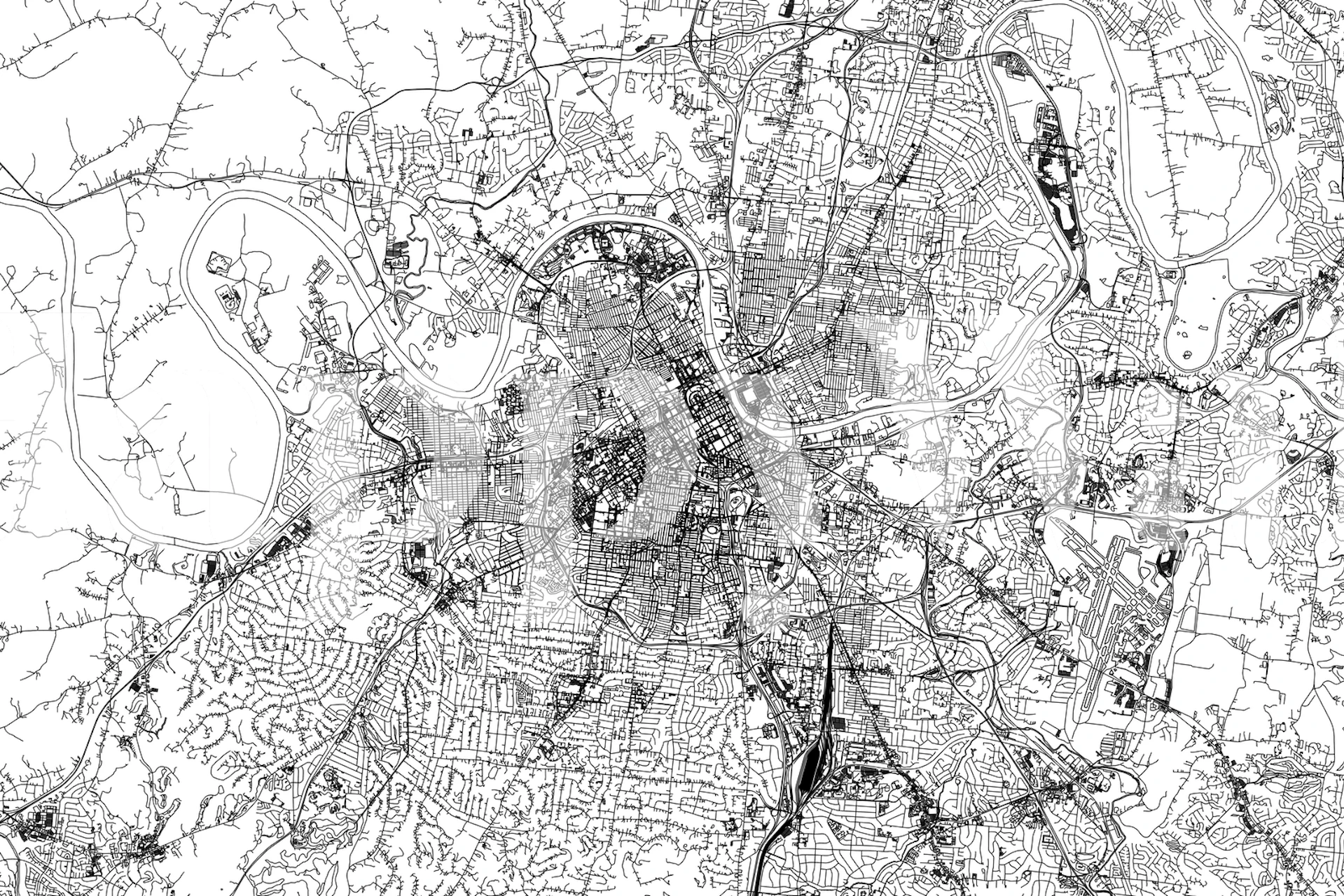 Papier peint Nostalgique Nashville Map