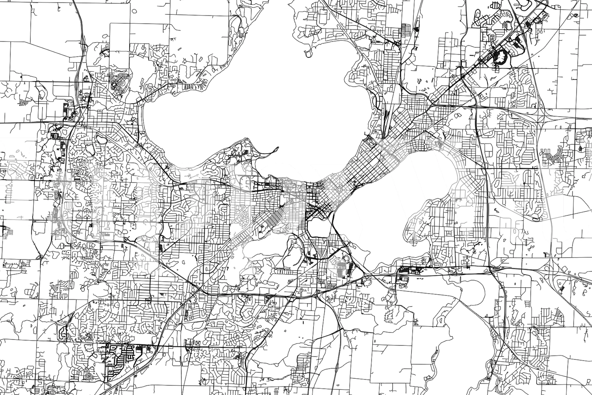 Artistic Madison, Wisconsin Map Wallpaper