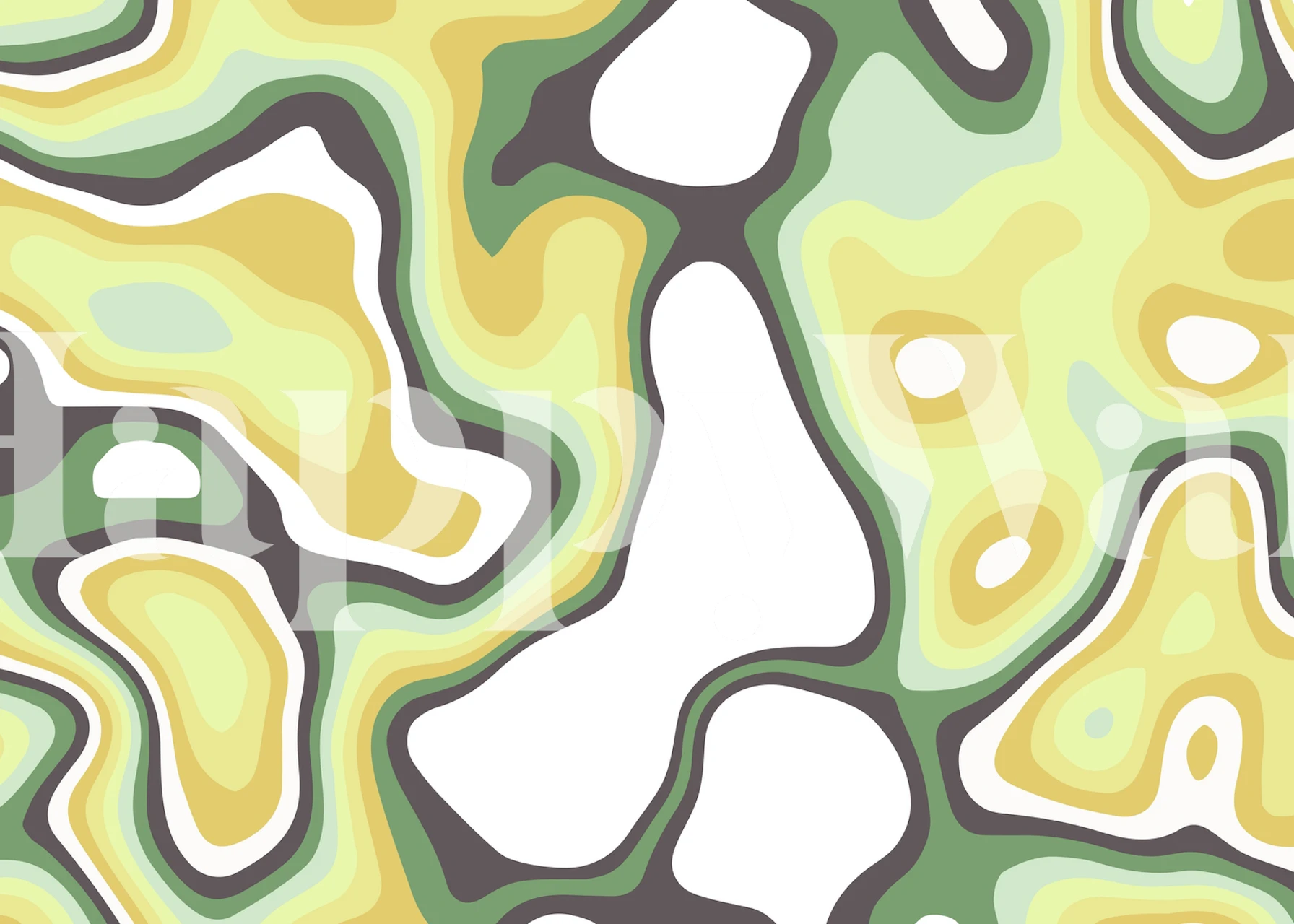 Papel de parede Abstract Organic IV exibido em um quarto