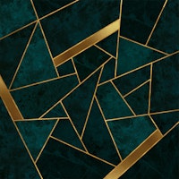 Dark Teal and Gold Mosaic tapet